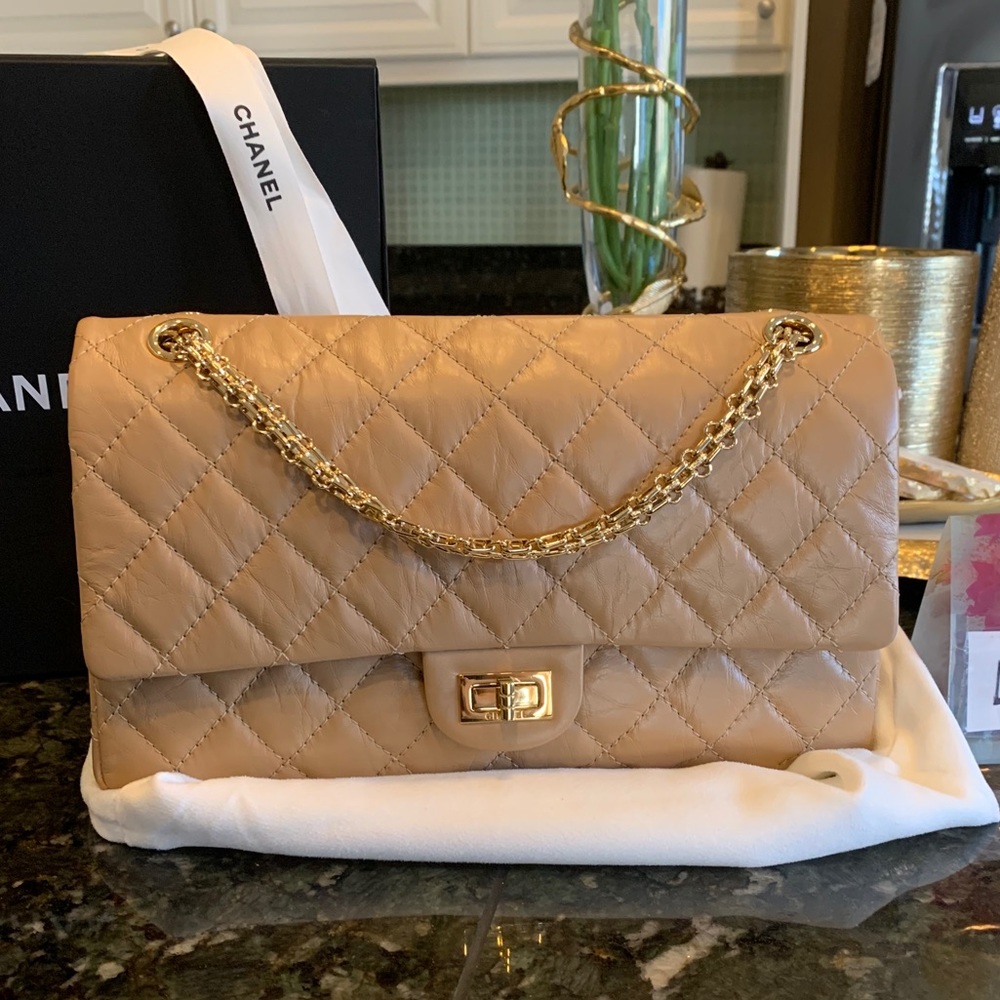 ❌Sold❌Chanel beige quilted ghw 226 reissue double - Picture 1 of 11